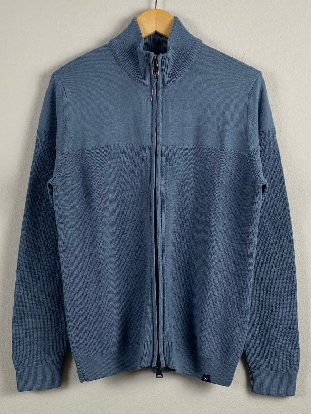 Brax Feel Good Sportive Jake Full Double Zip Sweater Jacket | Wool Blend | Blue